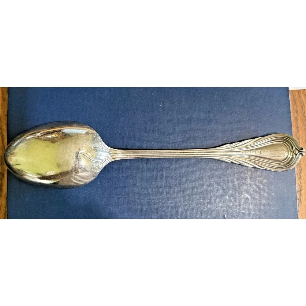 Antique Mappin Brothers Sheffield Silver Plated Serving Spoon Lilly pattern 8.75